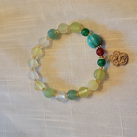 Emerald jade stone agate 8mm - Picture 2 of 2